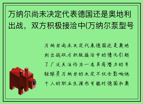 万纳尔尚未决定代表德国还是奥地利出战，双方积极接洽中(万纳尔泵型号)